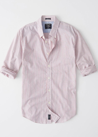 Розовая кэжуал рубашка в полоску Abercrombie & Fitch