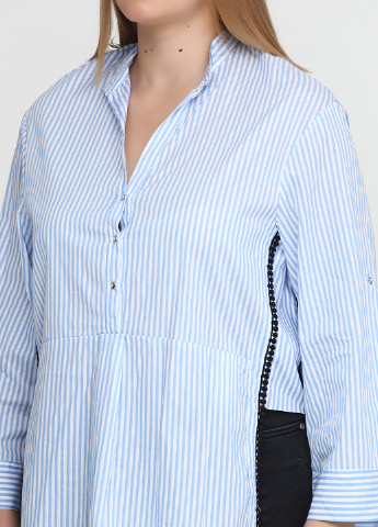 Голубой кэжуал рубашка в полоску Blu Deise