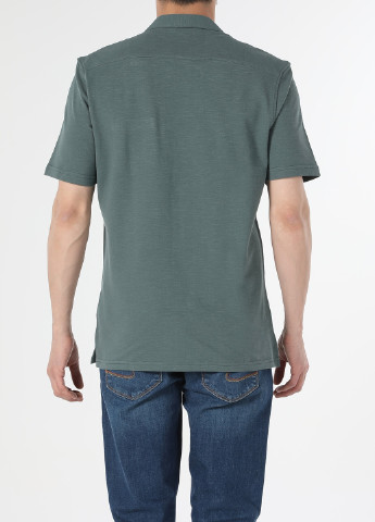 Серо-зеленая кэжуал рубашка однотонная Colin's