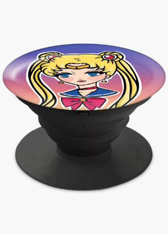 Попсокет (Popsockets) тримач для смартфону Сейлор Мун (Sailor Moon) (8754-2926) Чорний MobiPrint (229014730)