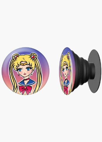 Попсокет (Popsockets) тримач для смартфону Сейлор Мун (Sailor Moon) (8754-2926) Чорний MobiPrint (229014730)