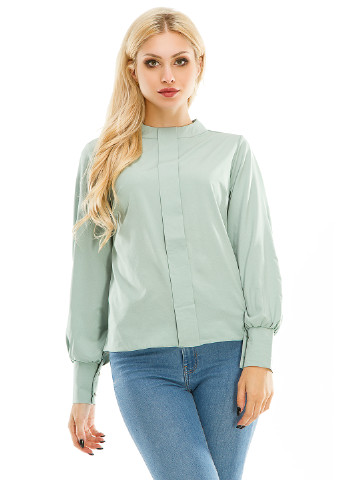 Бледно-зеленая демисезонная блуза Demma