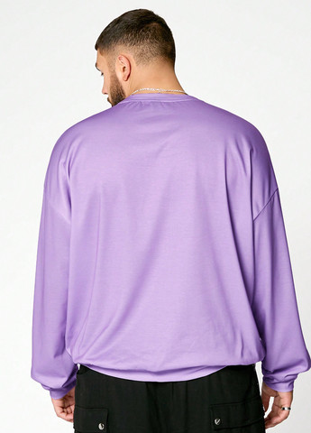 Фиолетовый свитшот SHEIN рисунок без декора (366071618)