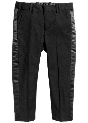 Черные кэжуал демисезонные брюки зауженные H&M
