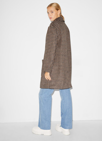 Коричневое демисезонное Полупальто однобортное C&A