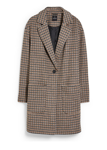 Коричневое демисезонное Полупальто однобортное C&A