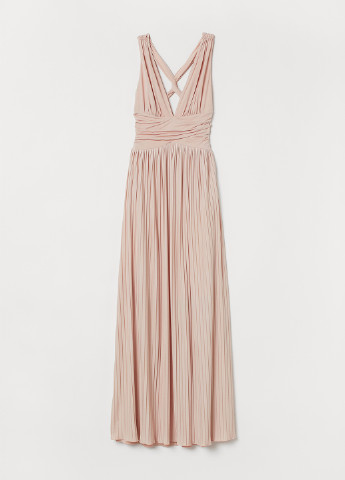 Пудрова вечірня плаття, сукня в стилі армпір H&M однотонна