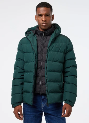 Темно-бирюзовая зимняя куртка Lacoste