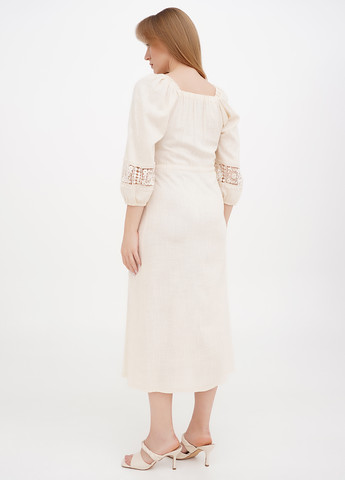 Молочное кэжуал платье а-силуэт Ruta-S однотонное