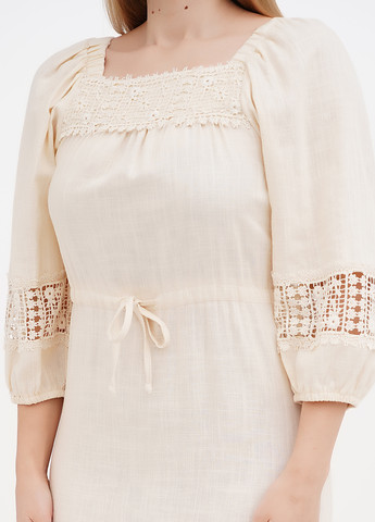 Молочное кэжуал платье а-силуэт Ruta-S однотонное