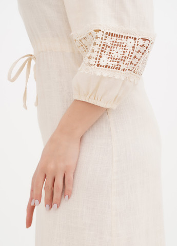 Молочное кэжуал платье а-силуэт Ruta-S однотонное