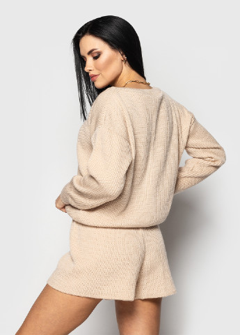 Бежевий демісезонний комплект (пуловер, шорти) Larionoff