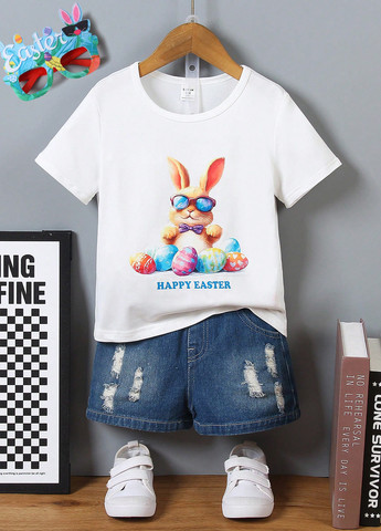 Біла літня футболка SHEIN