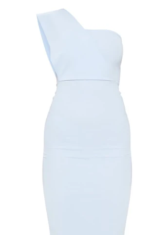 Голубое кэжуал платье PrettyLittleThing однотонное