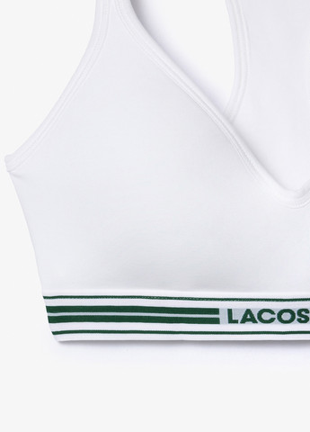 Білий топ бюстгальтер Lacoste без кісточок бавовна