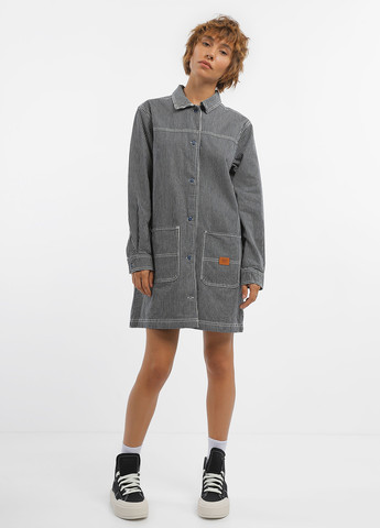 Чорно-білий кежуал сукня сукня-сорочка Vans в смужку