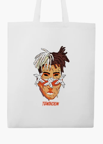 Еко сумка шоппер біла Екс-екс-екс Тентасьон (XXXTentacion) (9227-2636-WT2) Еко сумка шоппер біла 41*35 см MobiPrint (219151140)
