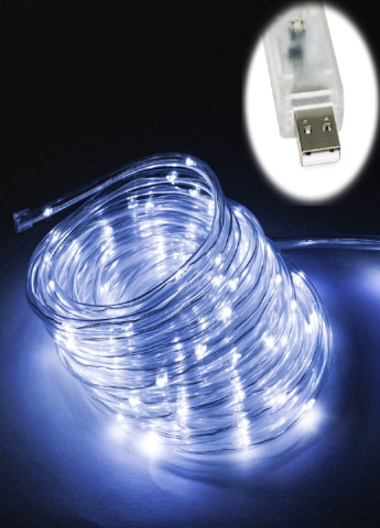 Светодиодная уличная гирлянда наружная LED гирлянда дюралайт от USB 100 LED 9 м (16849464) Холодный белый Francesco Marconi (204146801)