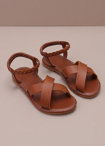 Коричневые кэжуал, пляжные сандалии SHEIN Без шнурков