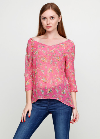 Рожево-лілова літня блуза Sateen