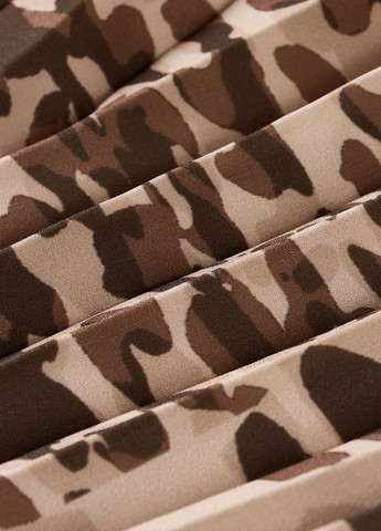 Комбинированное кэжуал платье плиссированное SHEIN леопардовый