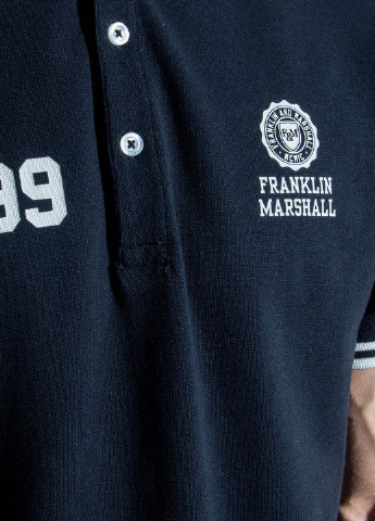 Темно-синяя футболка-поло для мужчин Franklin & Marshall с надписью