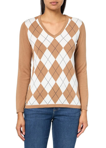 Коричневый демисезонный пуловер пуловер Tommy Hilfiger