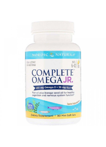 Омега 3-6-9 Complete Omega Junior 500 mg 180 Soft Gels Lemon Nordic Naturals (253432850)