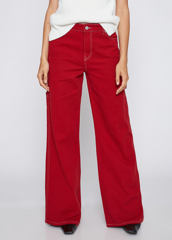 Темно-красные демисезонные карго джинсы KOTON