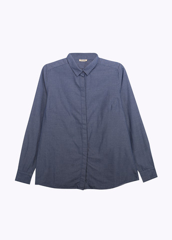 Серо-синяя кэжуал рубашка однотонная American Vintage