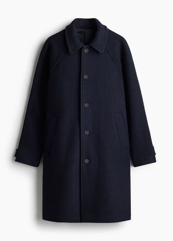 Темно-синее демисезонное Пальто однобортное H&M