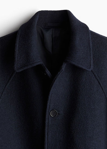 Темно-синее демисезонное Пальто однобортное H&M