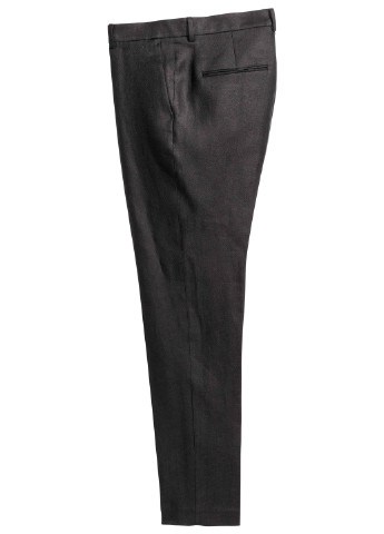 Черные классические демисезонные со средней талией брюки H&M