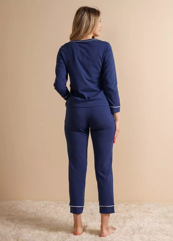 Синяя всесезон пижама (лонгслив, брюки) лонгслив + брюки BBL