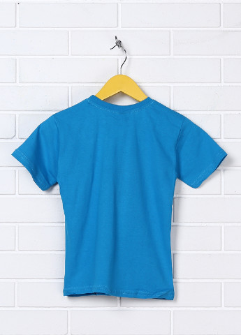 Темно-голубая летняя футболка с коротким рукавом Enes