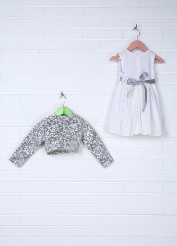 Молочный демисезонный комплект (платье, болеро) Модняшки