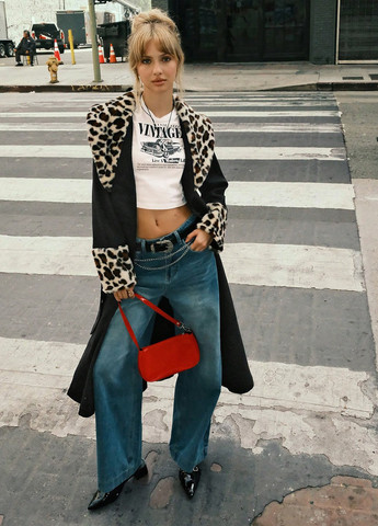 Черное демисезонное Пальто однобортное SHEIN