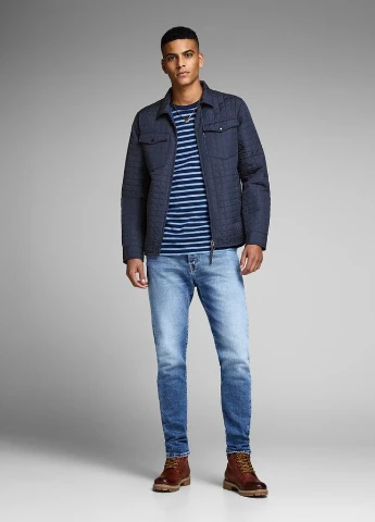 Темно-синяя демисезонная куртка JACK&JONES