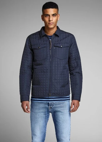 Темно-синяя демисезонная куртка JACK&JONES