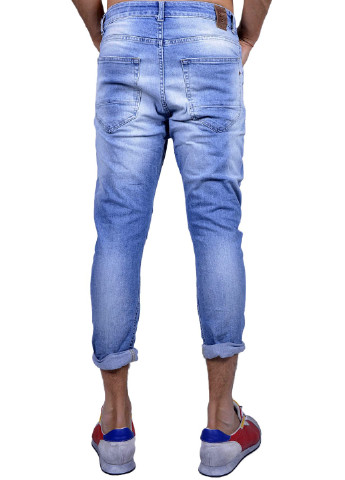 Голубые демисезонные зауженные джинсы 525