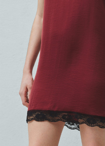 Темно-вишнева кежуал плаття, сукня сукня-комбінація Mango однотонна