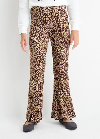 Бежевые кэжуал демисезонные клеш брюки C&A