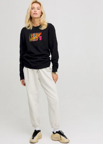 Чорний свитшот женский oversize /no flis/ YAPPI (254658823)