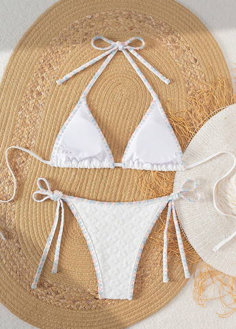 Білий літній купальник (ліф, трусики) бікіні, роздільний SHEIN