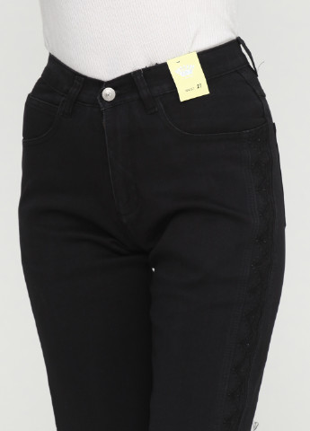 Черные демисезонные прямые джинсы Lafeidina