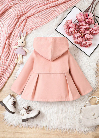 Розовое зимнее Пальто однобортное SHEIN