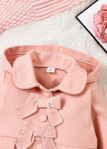 Розовое зимнее Пальто однобортное SHEIN