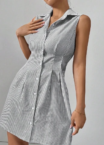 Комбінована кежуал сукня кльош SHEIN в смужку