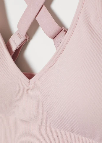 Пудровий топ бюстгальтер H&M без кісточок поліамід
