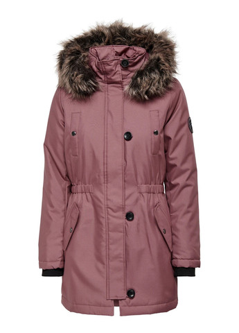 Рожево-коричнева зимня куртка Only